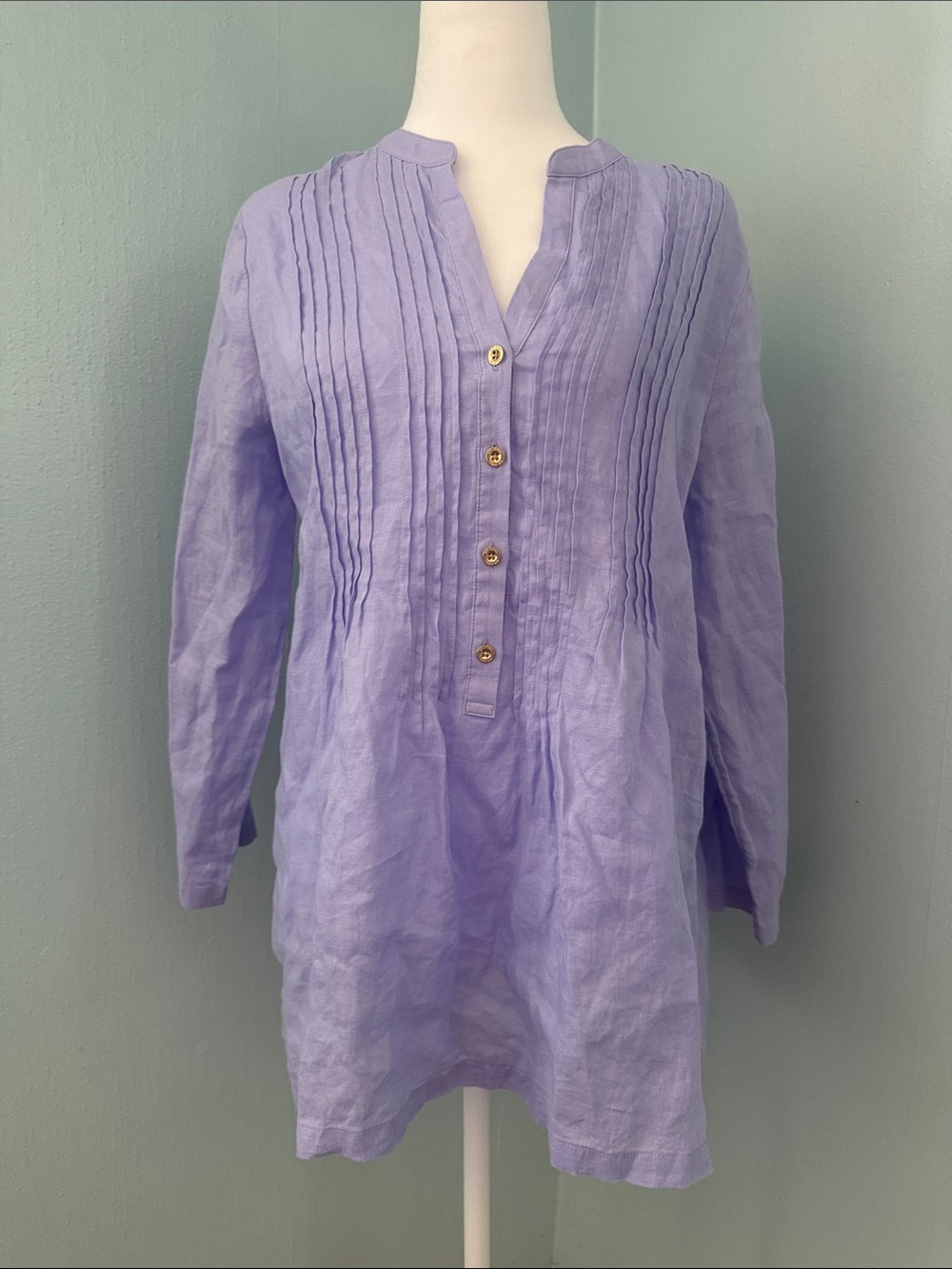Lilly Pulitzer Lavender Pintuck Linen Tunic